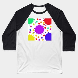 COLORFUL WATERCOLOR SPLATTER PATTERN BACKGROUND Baseball T-Shirt